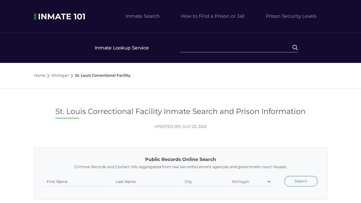 St. Louis Correctional Facility Inmate Search and Prison Information